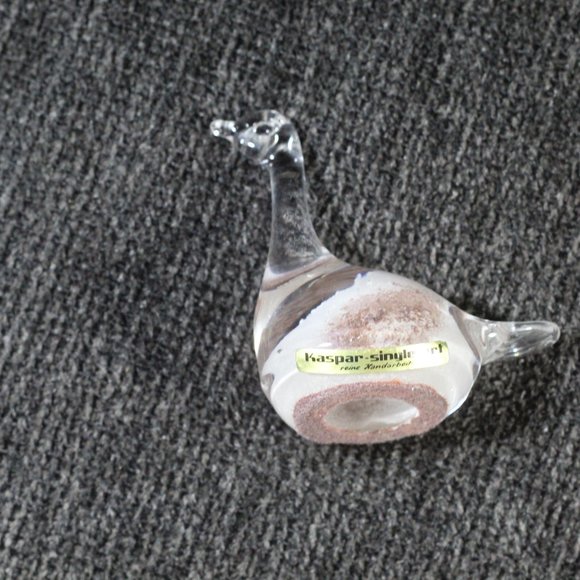 KASPAR BLEIKRISTALL SINGLE ART 24 % LEAD CRYSTAL BIRD PAPERWEIGHT - Picture 2 of 6